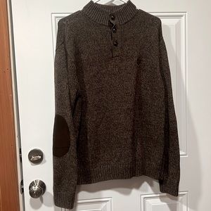 Chaps brown sweater for men brown color size large made of100% cotton